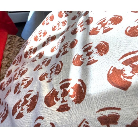 NEW John Robshaw Textiles Cotton Placemat 19" x 14" Brown Block Print - Picture 3 of 6